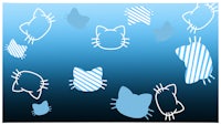 a blue and white background with a lot of cats